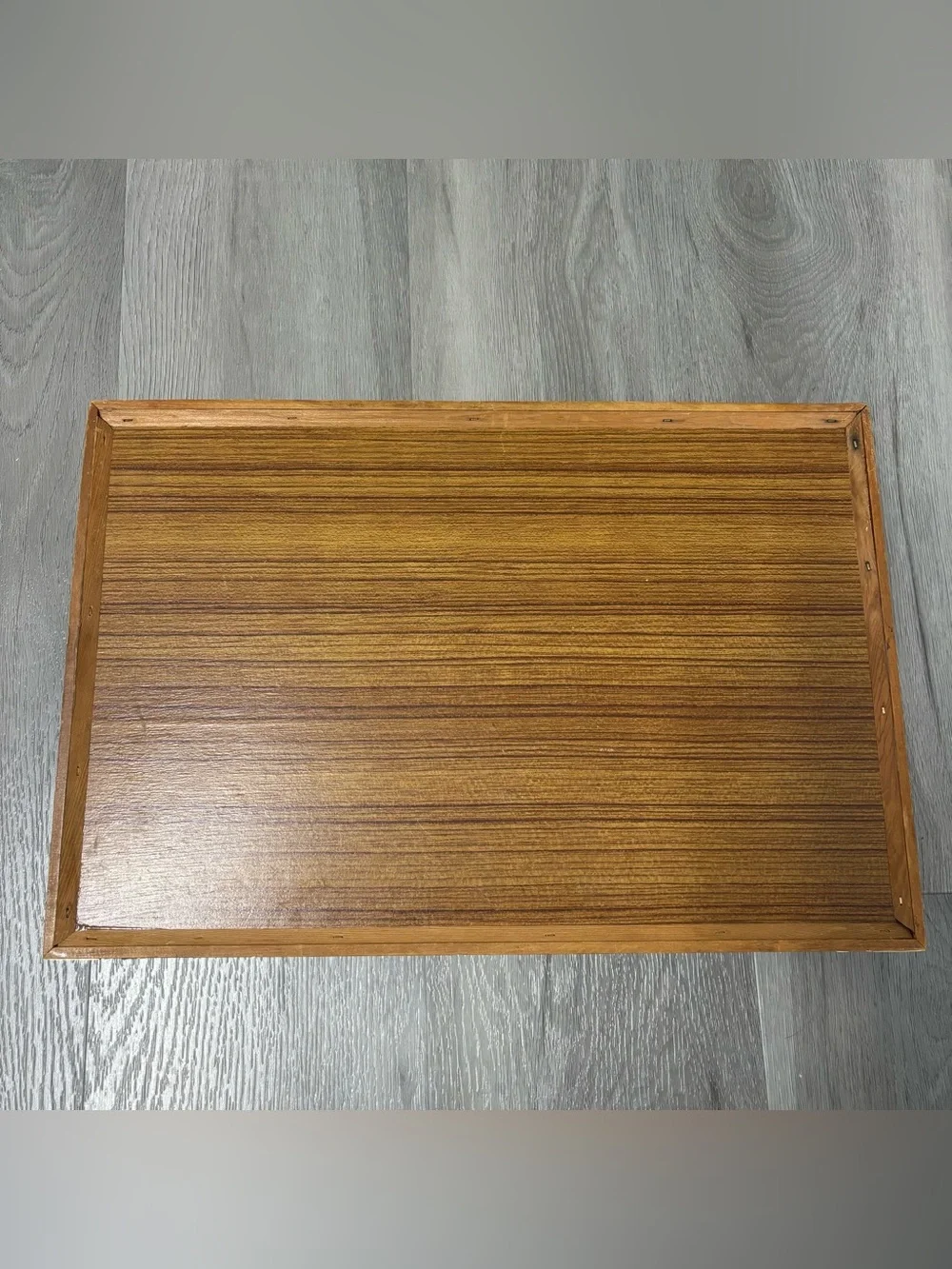 Vintage Cottage Core Farmhouse Wooden Swan Food Tray with Brass Handle Corners